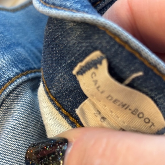 Madewell Cali Demi Boot Raw Hem Button Fly Jeans - Picture 9 of 9